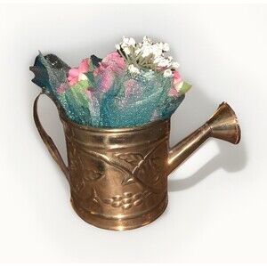 Mini Brass Holsley Watering Can With Flowers